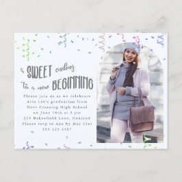 Colorida invitación a una fiesta de graduación de 
