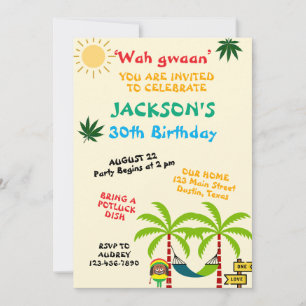 Colorida invitación al cumpleaños de adultos jamai