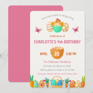 Colorida invitación al cumpleaños de Chicas de Pas