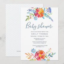 Colorida invitación de Baby Shower floral