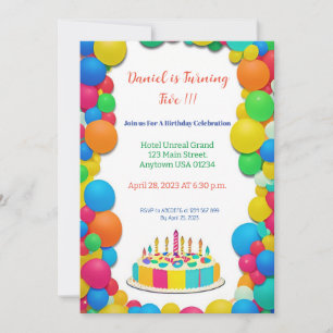 Colorida invitación de cumpleaños
