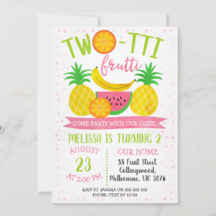 Colorida Invitación de cumpleaños a Twotti Frutti