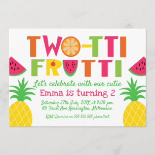Colorida invitación de cumpleaños de dos toneladas
