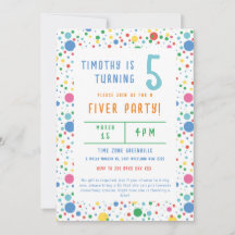 Colorida Invitación de cumpleaños del Fiesta Pokad