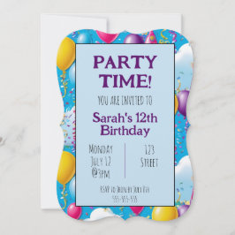 Colorida invitación de cumpleaños personalizada