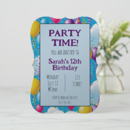 Colorida invitación de cumpleaños personalizada