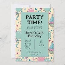 Colorida invitación de cumpleaños personalizada