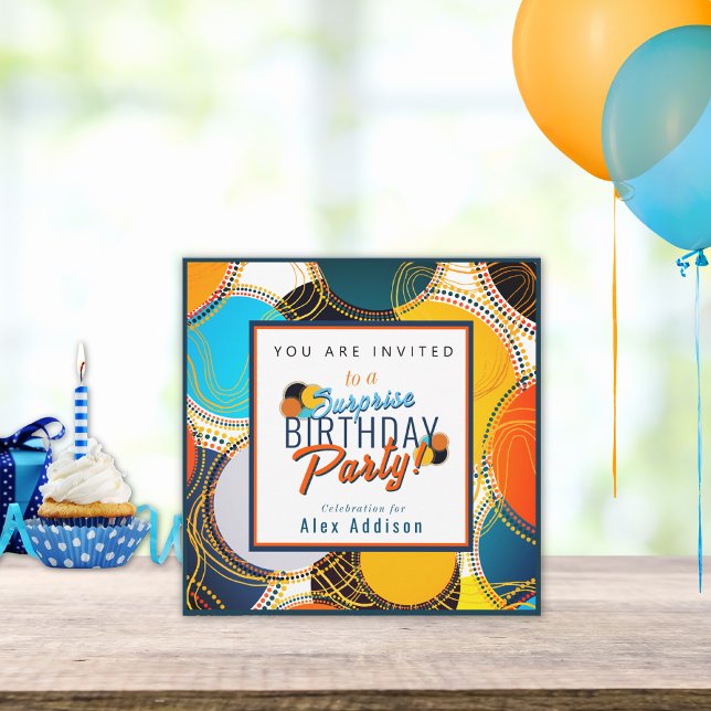 Colorida invitación de cumpleaños sorpresa de Retr (Subido por el creador)