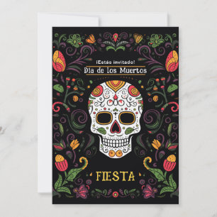 💀 🎉 colorida invitación del Día de Muertos