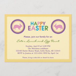 Colorida invitación feliz de Pascua