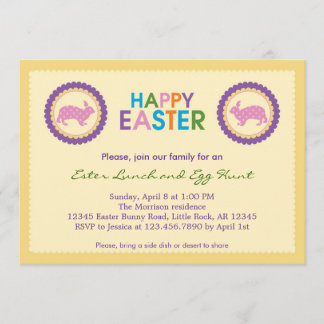 Colorida invitación feliz de Pascua