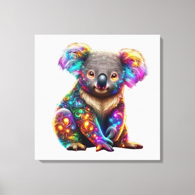 "Colorida Koala brillante - Arte Radiante de Vida  (Anverso)