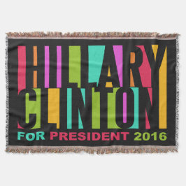 Colorida manta de lanzamiento de Hillary Clinton e
