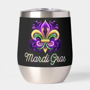 Colorida Neon Mardi Gras Fleur de lis