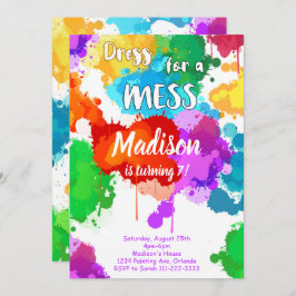 Colorida pintura Invitación a la fiesta de cumplea