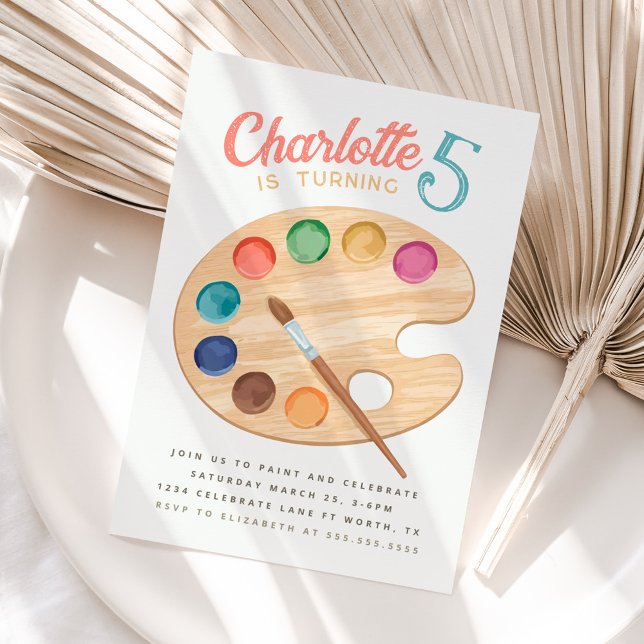 Colorida pintura y la invitación a la fiesta de cu (Subido por el creador)