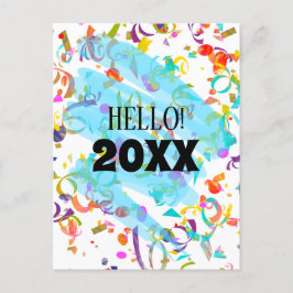 Colorida plantilla Confetti New Year Blue Squiggle