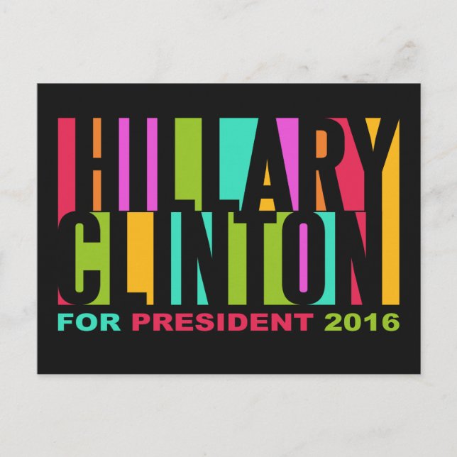 Colorida postal de Hillary Clinton 2016 (Anverso)