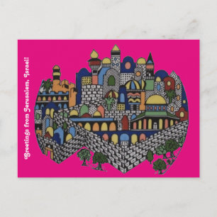Colorida postal de Jerusalén