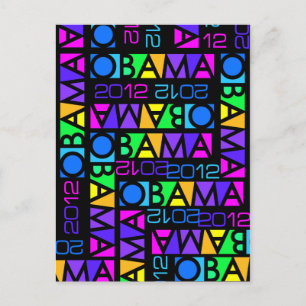 Colorida postal de Obama 2012, personalizar