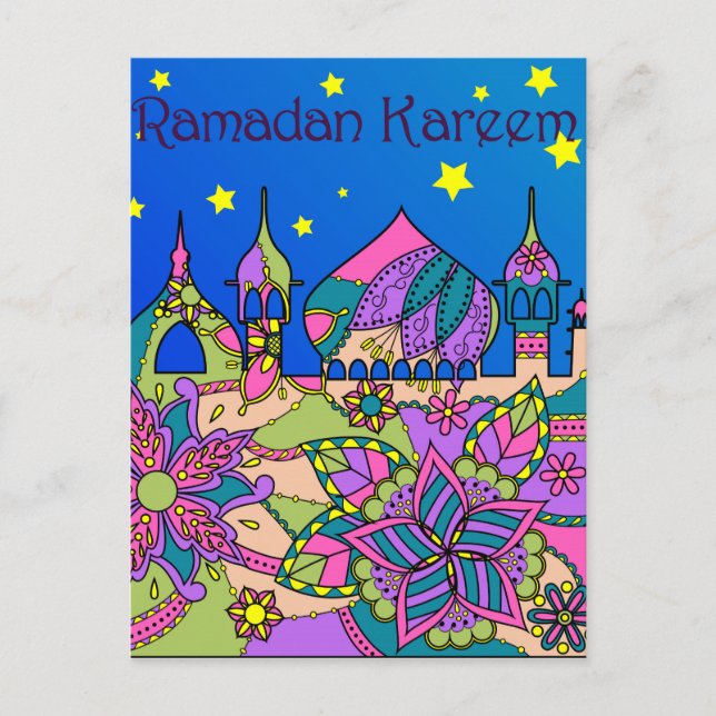 Colorida postal de Ramadan Kareem (Anverso)