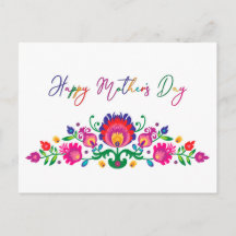 Colorida postal del Día de la Madre