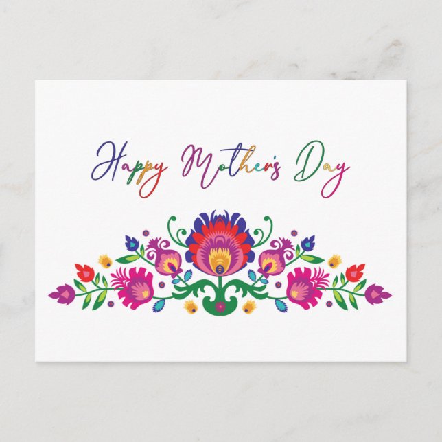 Colorida postal del Día de la Madre (Anverso)