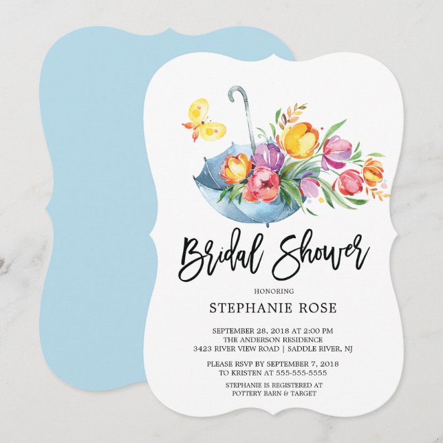 Colorida primavera Tulip Bridal Shower Invitación (Anverso / Reverso)