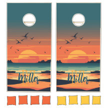 Colorida puesta de sol en el océano