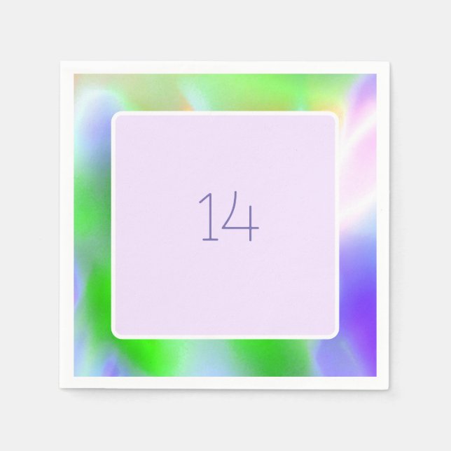 Colorida servilleta de papel floral (Anverso)