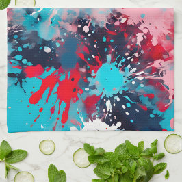 Colorida Splatter Paint Art Kitchen Toalla