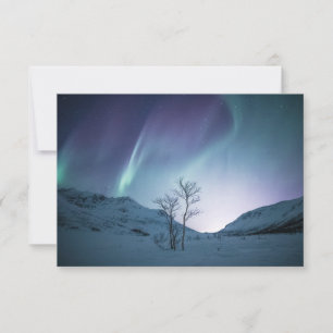 Colorida tarjeta Aurora Borealis