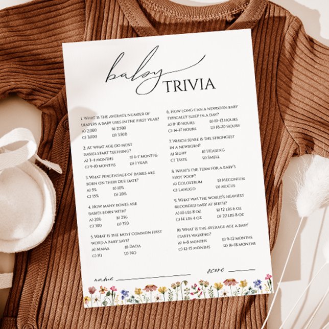 Colorida tarjeta Baby Shower Baby Trivia (Subido por el creador)