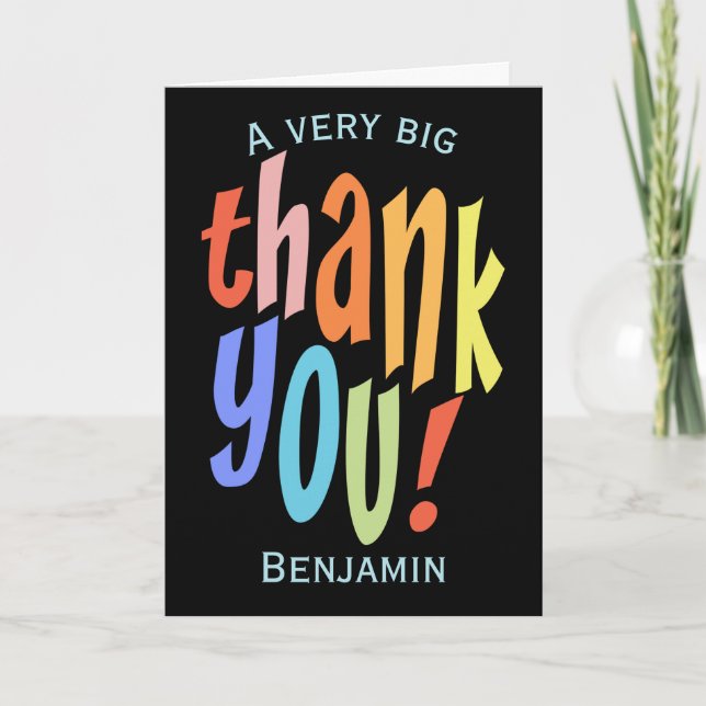 Colorida tarjeta de agradecimiento (Anverso)