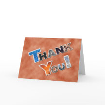 Colorida tarjeta de agradecimiento