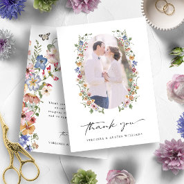 Colorida tarjeta de agradecimiento floral