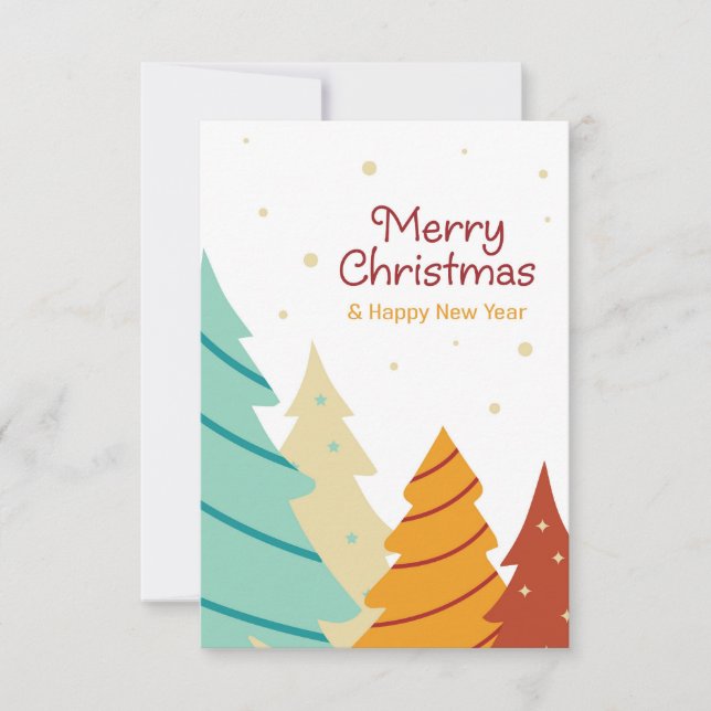 Colorida tarjeta de árbol de Navidad. (Anverso)