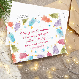 Colorida tarjeta de árbol de Navidad | Postales de