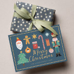 Colorida tarjeta de cocina de los Navidades cutáne<br><div class="desc">Navidades de color pastel mínimo Noel postal de vacaciones</div>