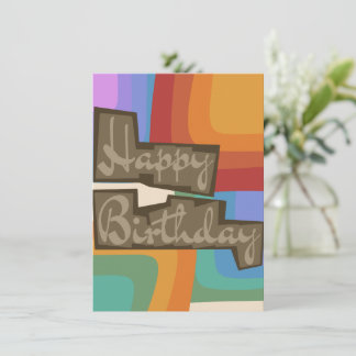 Colorida tarjeta de cumpleaños de blocky 70