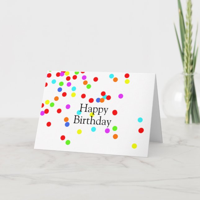 Colorida tarjeta de cumpleaños de Confetti (Anverso)