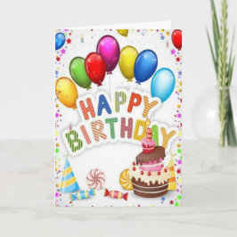 Colorida tarjeta de cumpleaños feliz