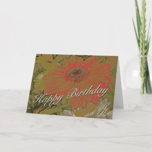 Colorida tarjeta de cumpleaños feliz de Daisies