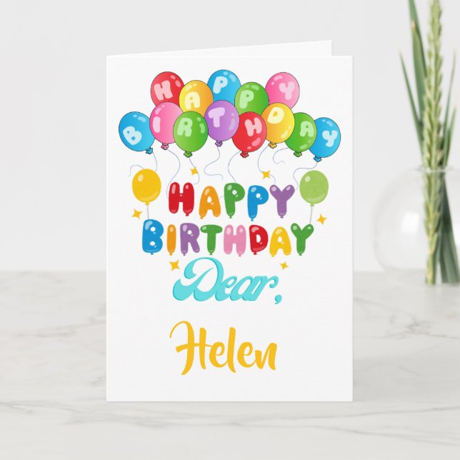 "Colorida tarjeta de cumpleaños feliz de globo (Anverso)