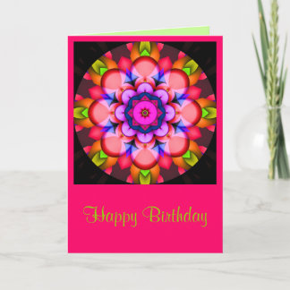 Colorida tarjeta de cumpleaños Mandala