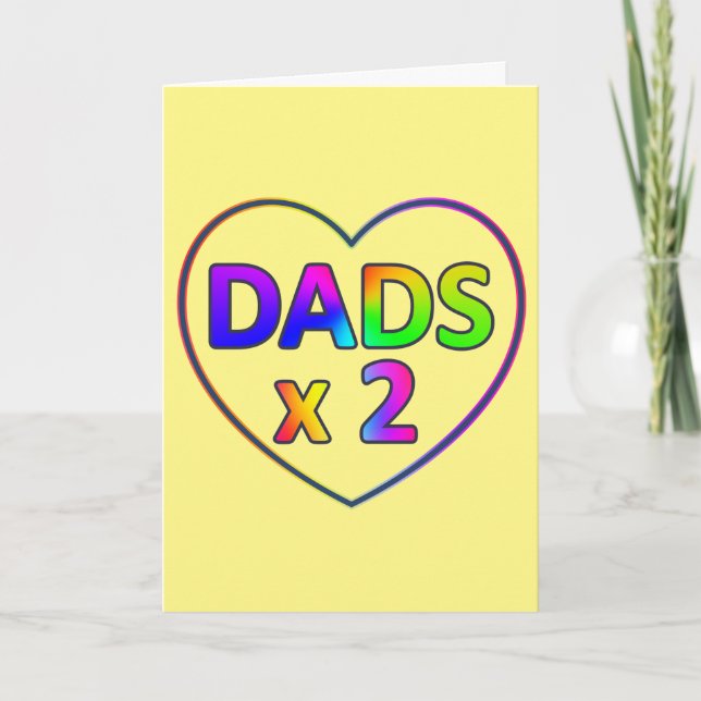Colorida tarjeta de dos dads amarilla (Anverso)