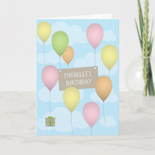 Colorida tarjeta de felicitación de cumpleaños par