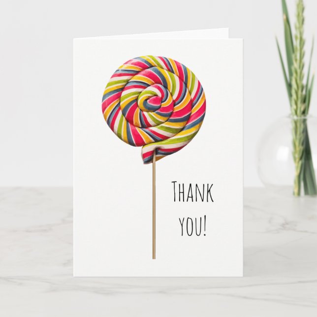 Colorida tarjeta de felicitación Swirl Lollipop (Anverso)