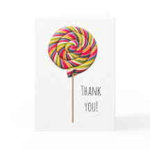 Colorida tarjeta de felicitación Swirl Lollipop