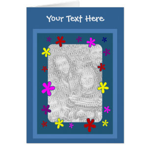 Colorida tarjeta de foto de las flores de margarit